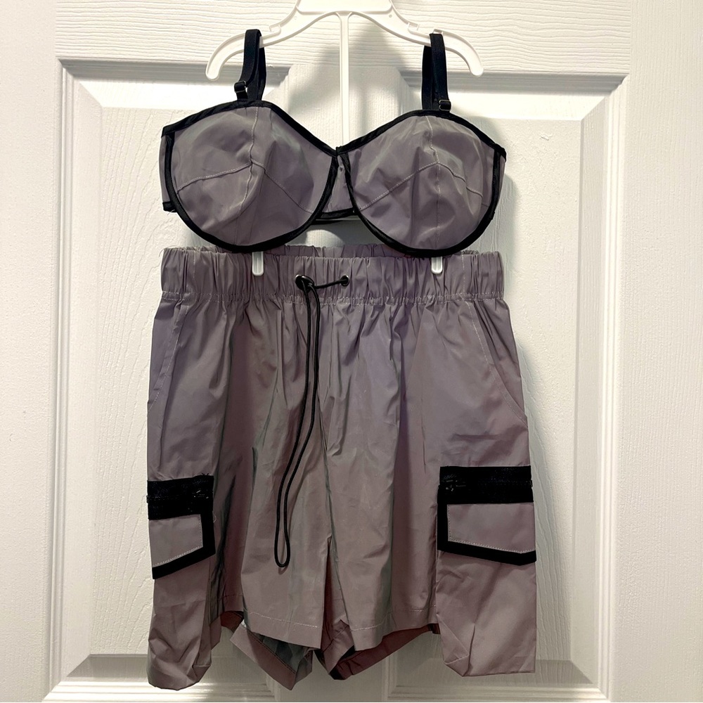Cargo Shorts & Bra Set Outshell For Women 100% Polyester Sz M #6